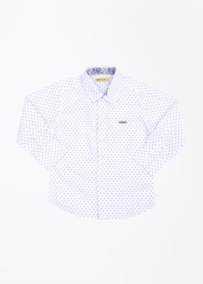 

Gini & Jony Boys Printed Casual White Shirt, 1203