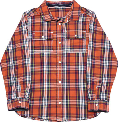 

Mothercare Boys Checkered Casual Multicolor Shirt, Orange