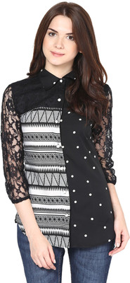 

Eavan Women Printed Casual Shirt, Black
