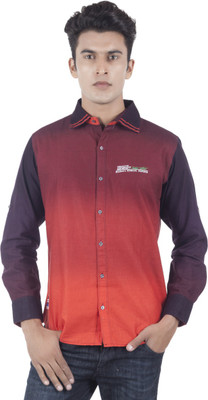

EdenElliot Men's Printed Casual Maroon, Brown Shirt