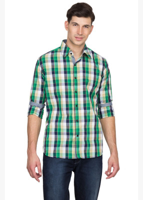 Bolt Men Checkered Casual Green Shirt