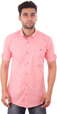 

Studio Nexx Men's Solid Casual Pink Shirt, Peach