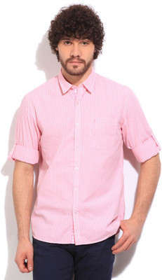 

John Players Men's Checkered Casual Pink Shirt, 1a3
