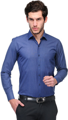 

Nexq Men's Solid Formal Blue Shirt, Nevy blue