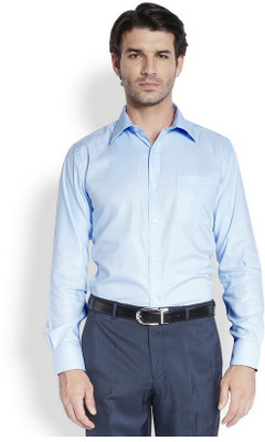 

Park Avenue Men's Solid Casual Blue Shirt
