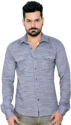 

Thinc Men's Solid Formal Black Shirt, Blue/black-51461