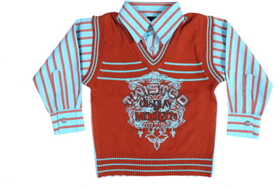 

Bad Boys Boy's Striped Casual Blue, Orange Shirt, Navy blue