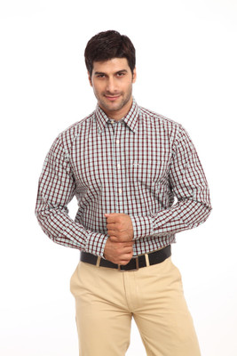

ColorPlus Men' Checkered Casual Brown Shirt