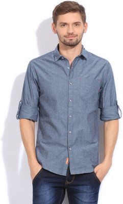 

The Indian Garage Co. Men's Solid Casual Blue Shirt, Just navy