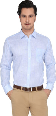 

Devaa Men's Striped Casual Shirt, Light blue