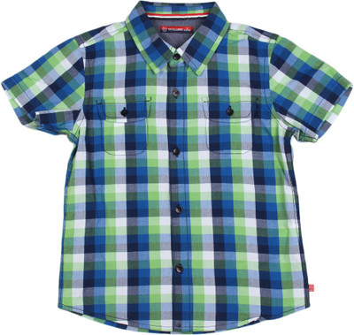 

Scullers Kids Boys Checkered Casual Blue, Green Shirt