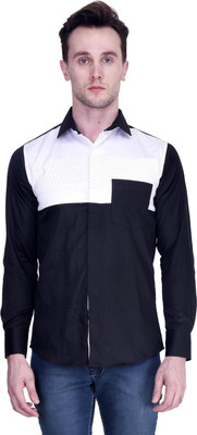 Protext Men Printed, Solid Formal White, Black Shirt Protext Men Printed, Solid Formal White, Black Shirt