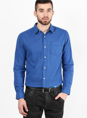 

Jack & Jones Men's Solid Casual Dark Blue Shirt