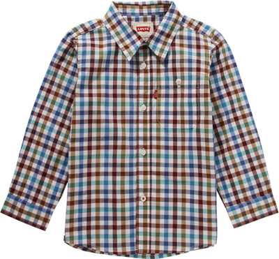 

Levi's Boys Checkered Casual Multicolor Shirt, Whine red-w12