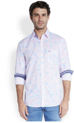 

Park Avenue Men's Printed Casual Blue Shirt