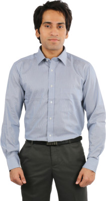 

Desar Rana Men's Striped Formal Blue, Grey Shirt