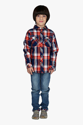 

Beebay Boys Checkered Casual Blue Shirt, Blue check