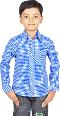 

Gkidz Boys Checkered Casual Blue Shirt