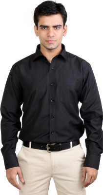 

Basil Men's Solid Formal Black Shirt