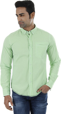 

Flying Machine Men's Checkered Casual Green Shirt