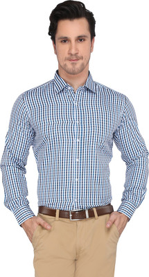 

Devaa Men's Checkered Casual Shirt, Blue