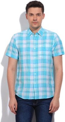 

Lee Men's Checkered Casual Blue, White Shirt, Aqua green