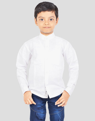

Gkidz Boys Solid Casual White Shirt, Off white