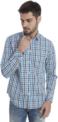 

Jack & Jones Men's Checkered Casual Blue Shirt, Light blue denim