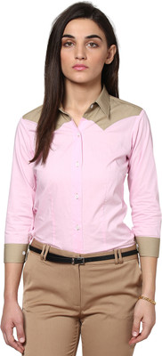 

Dazzio Women's Solid Formal Pink, Beige Shirt