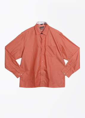 

John Players Men's Solid Formal Orange Shirt, 1a4