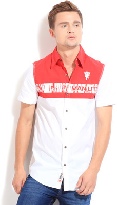 

Manchester United Men's Printed Casual Red, White Shirt