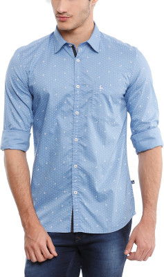 

Parx Men's Printed Casual Blue Shirt