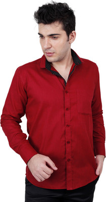 

Zeal Men's Solid, Printed Casual Maroon, Black Shirt, Black;maroon