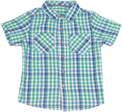 Mothercare Boys Checkered Casual Green Shirt, Multi