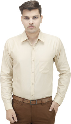 

Leaf Men' Solid Formal Beige Shirt