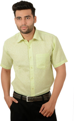 

Studio Nexx Men's Self Design Formal Green Shirt, Lime yellow