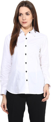 

Dazzio Women's Solid Formal White Shirt
