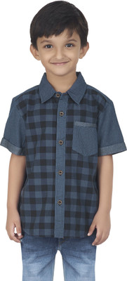 

SuperYoung Boys Checkered Casual Dark Blue Shirt, Airforce blue