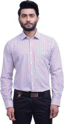 

Hoffmen Men's Striped Formal White Shirt