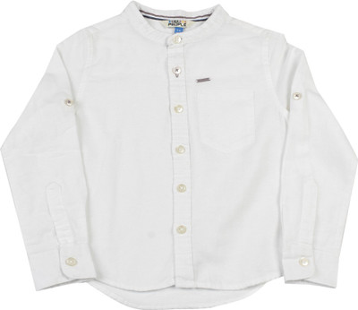 

People Boys Solid Casual White Shirt