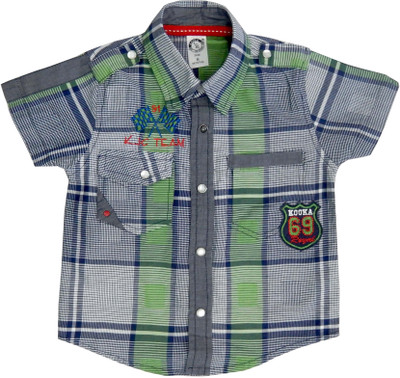 Kooka Baby Boys Checkered Casual Grey Shirt Kooka Baby Boys Checkered Casual Grey Shirt