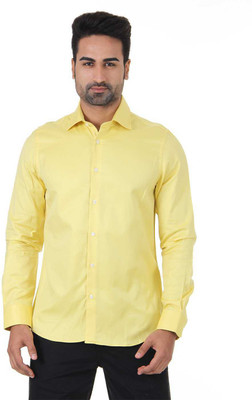 

London Fog Men' Solid Casual Yellow Shirt, Bright yellow