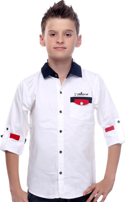 

MashUp Boys Solid Casual White Shirt