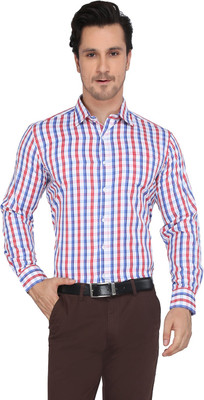 

Devaa Men's Checkered Casual Red, Blue Shirt, Blue;red