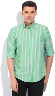 

Gant Men's Striped Casual Light Green Shirt, 319