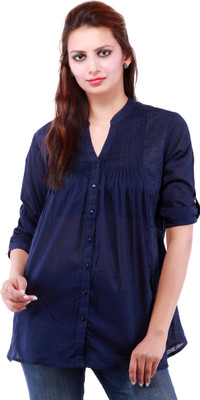 

Goodwill Impex Women's Solid Casual Shirt, Blue