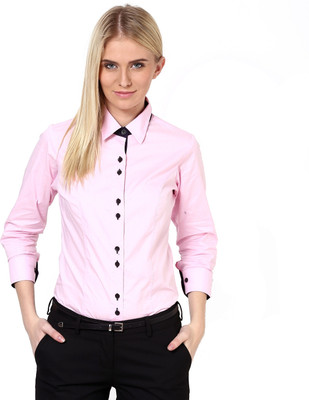 

Dazzio Women's Solid Formal Pink, Blue Shirt