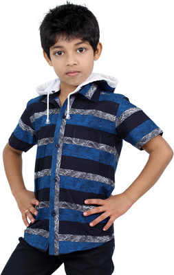 

Zeal Boys Striped Casual Dark Blue, Blue Shirt, Blue;dark blue