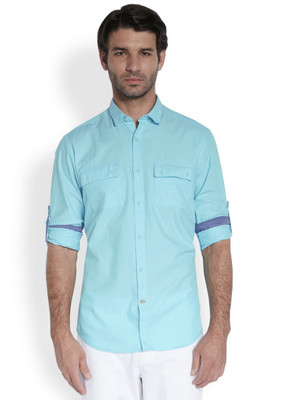 

ColorPlus Men's Solid Casual Blue Shirt