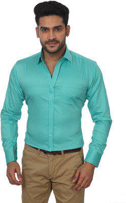 

GlobalRang Men's Solid Casual Blue Shirt, Light blue
